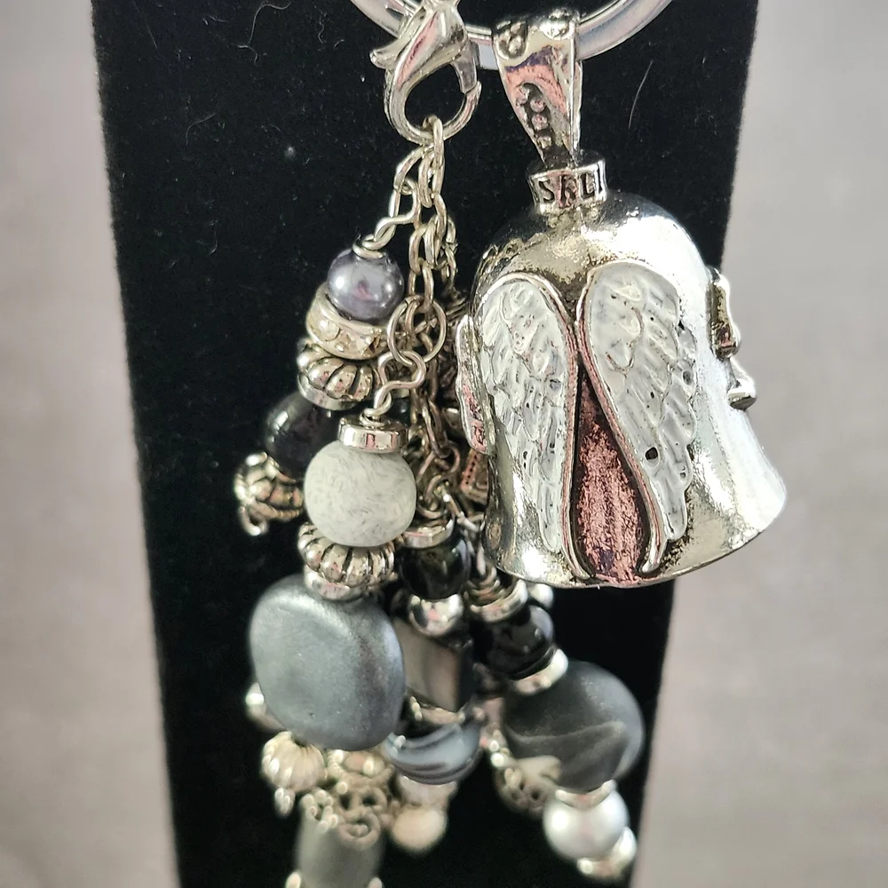 Biker Guardian Bell Angel/Satan Handbag Charm or Keychain Handcrafted